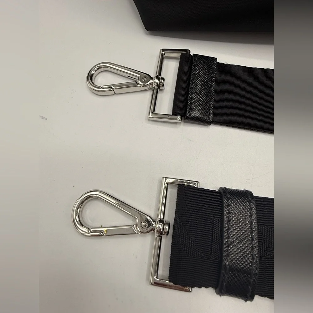 NWT PRADA Re-Nylon/ Leather Padded Large Black tote/ shopping Bag Crossbody mens - Picture 15 of 17